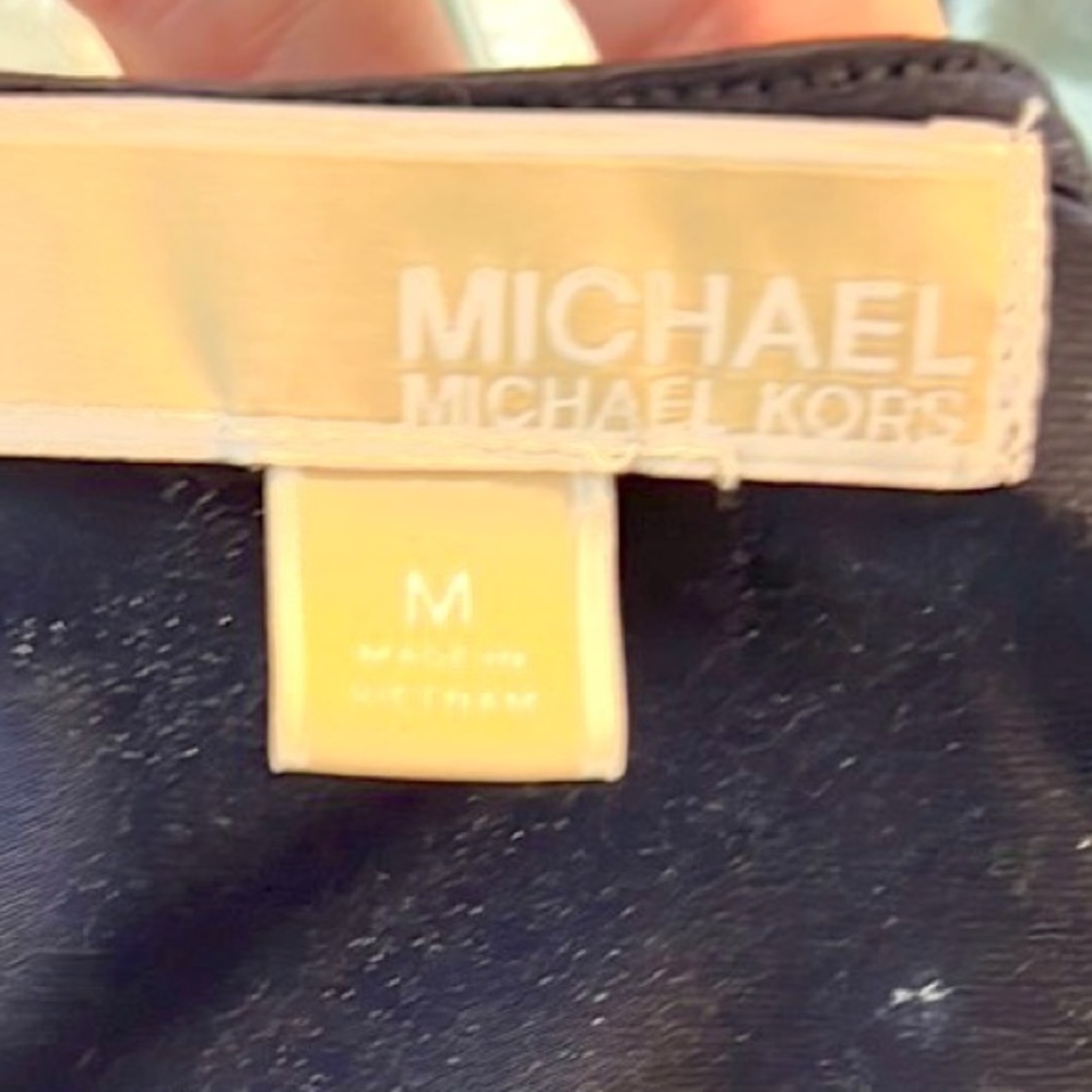 💙Michael Kors,Gorgeous Ruched Navy Asymmetrical Dress,Exposed Side Zip,Size M - Picture 5 of 11